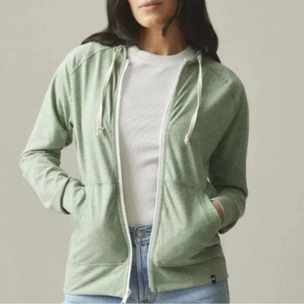 American Giant Women's Sage Green Zip Hoodie